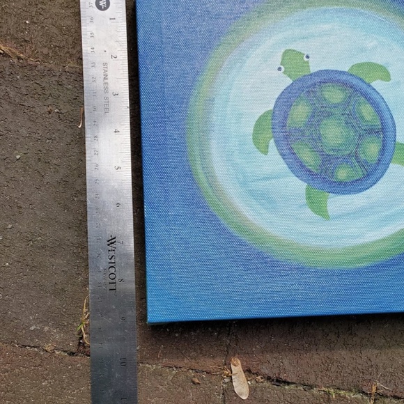 Turtle canvas wall art 9x9" - Picture 2 of 4